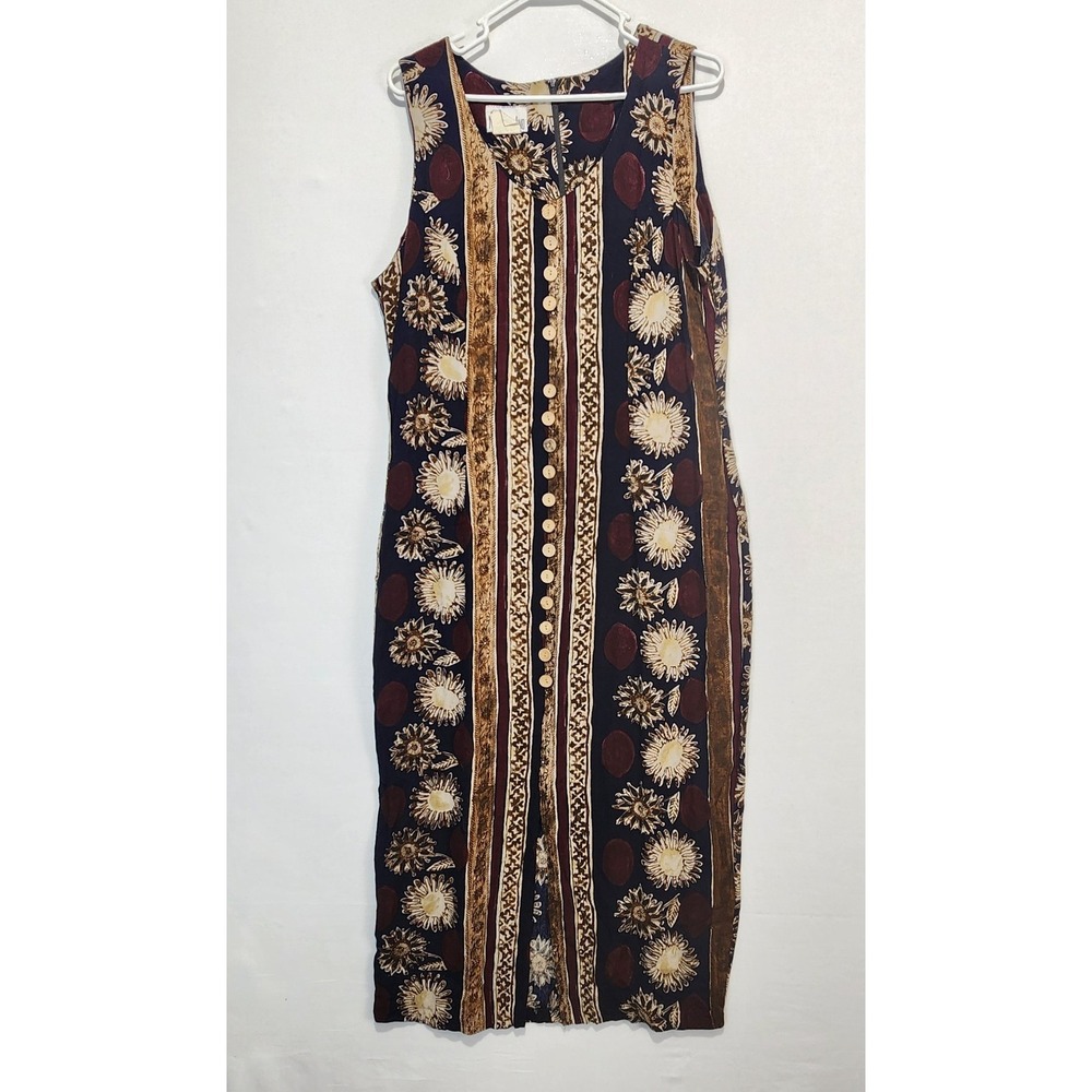 Nina Piccalino Women's VTG Casual Floral‎ Sleeveless Multicolor Dress Size 14
